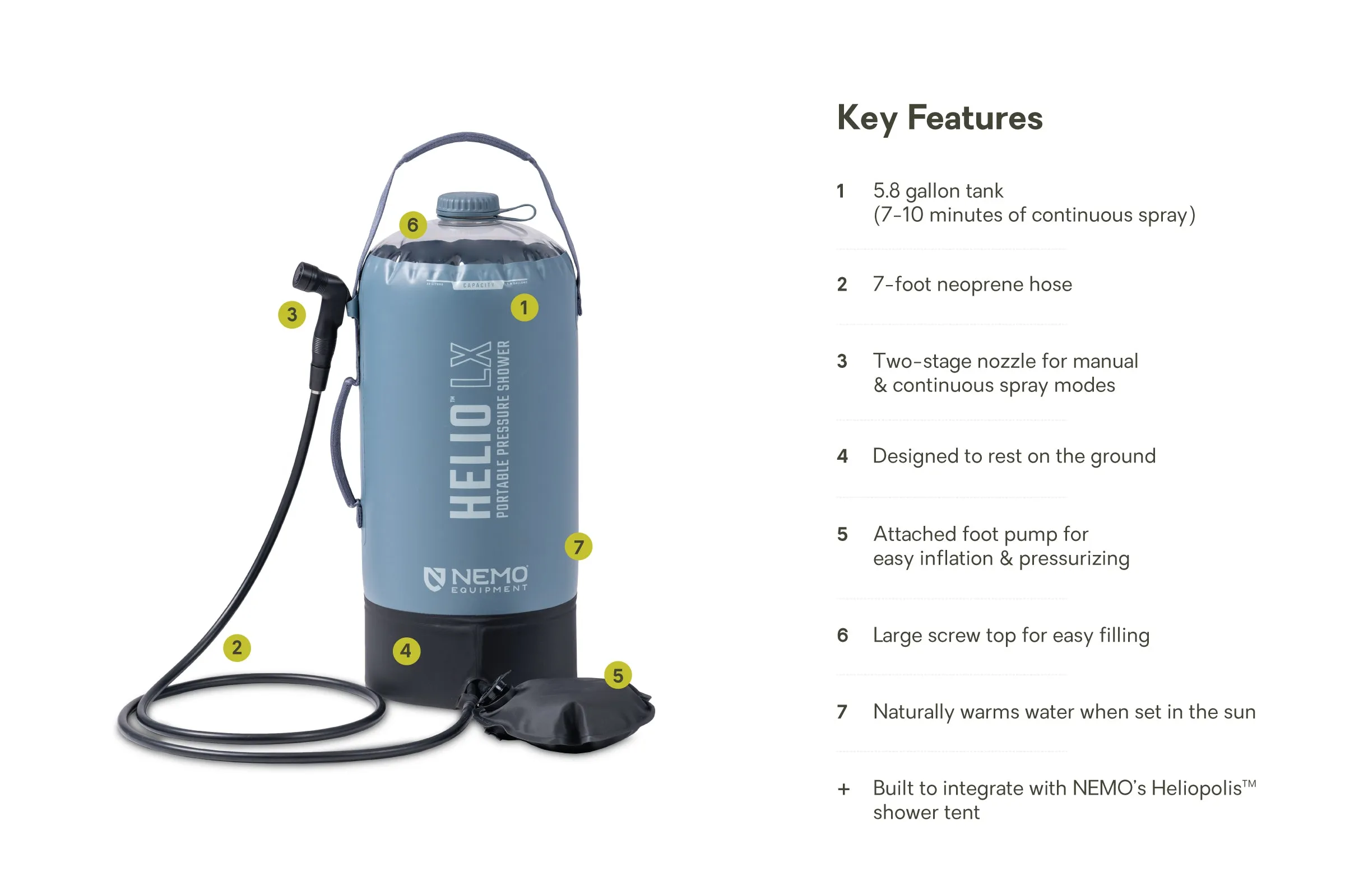 Helio™ LX Portable Pressure Shower