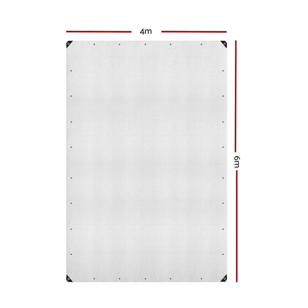 Instahut 4x6m Tarp Camping Tarps Poly Tarpaulin Heavy Duty Cover 135gsm Clear