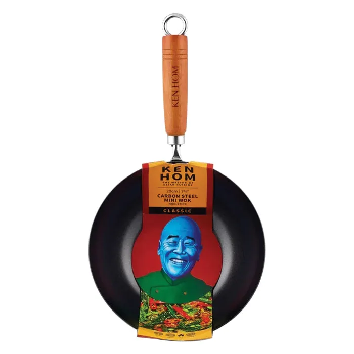 Ken Hom Classic Non-Stick Carbon Steel Mini Wok – 7.75"
