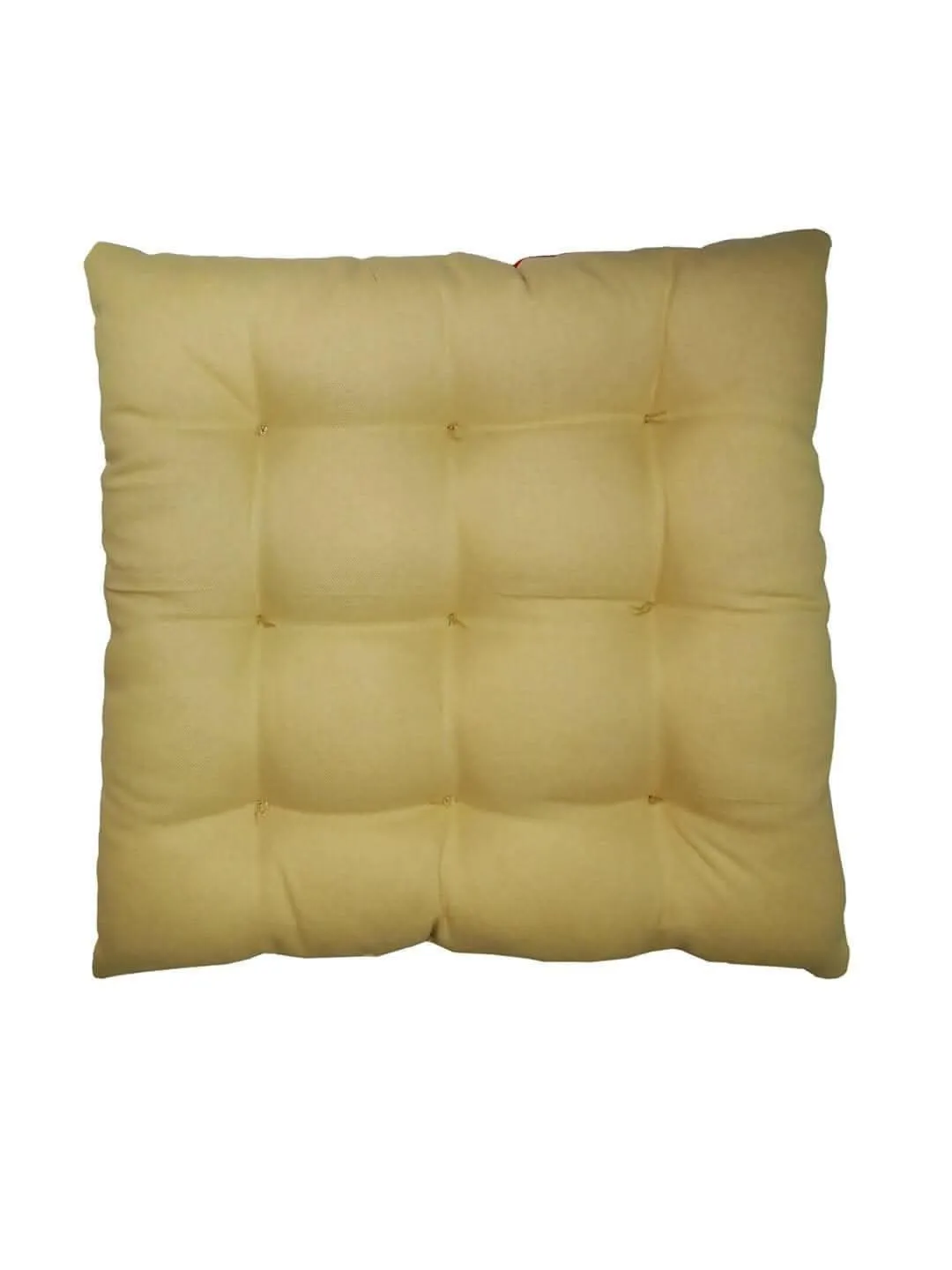 Lushomes Chair Pads, Beige and Blue, Reversible, driver seat cushion for car, dining chair cushion, cushion for car, tie up cushions for chairs, Cotton cushion (15 Inch x15 Inch, 9 Knots, 1 Pc)