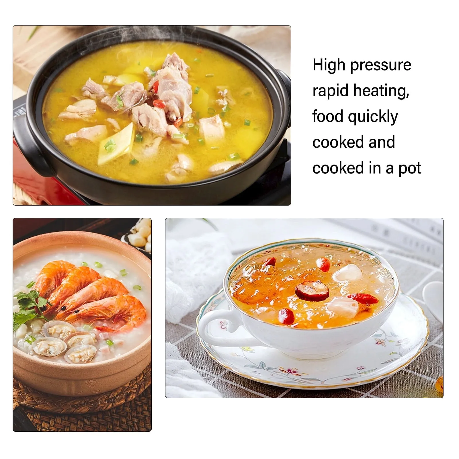 Mini Pressure Cooker, 2L Fast Cooking Stainless Steel Pressure Cooker Explosion Protection For Gas Stoves