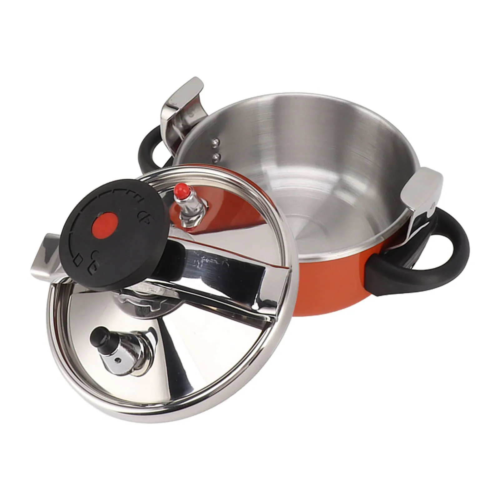 Mini Pressure Cooker, 2L Fast Cooking Stainless Steel Pressure Cooker Explosion Protection For Gas Stoves