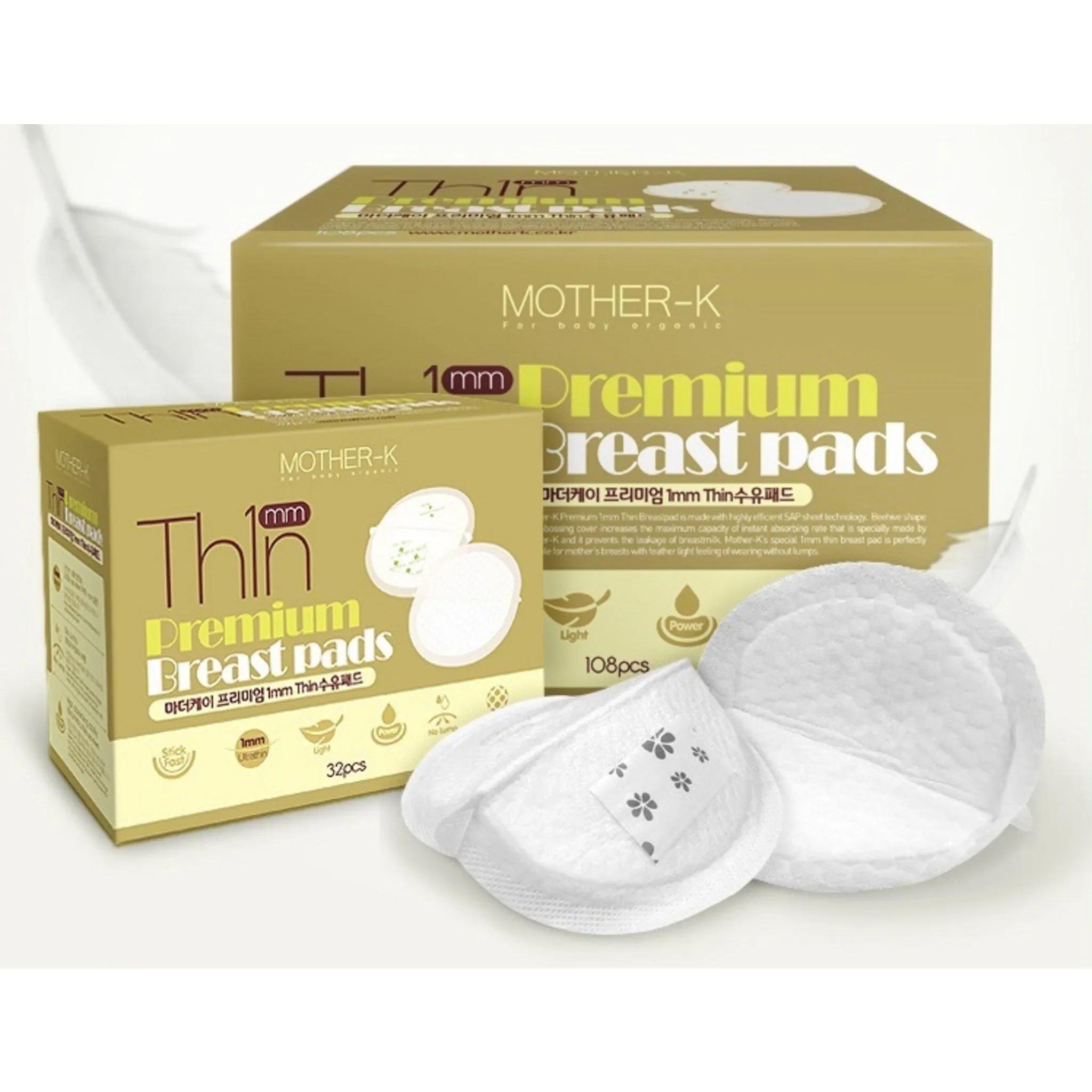 Mother-K Premium Thin 1mm Nursing Pads, 108 Count, 1 Pack - Nursing Pads - 🏆 #32 - Maternity/Baby/Kids - Best of December