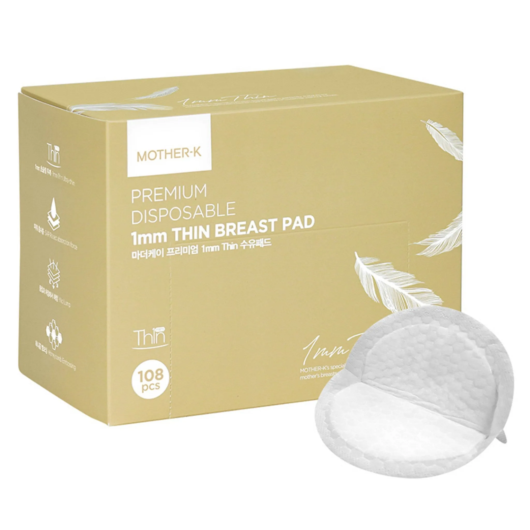 Mother-K Premium Thin 1mm Nursing Pads, 108 Count, 1 Pack - Nursing Pads - 🏆 #32 - Maternity/Baby/Kids - Best of December