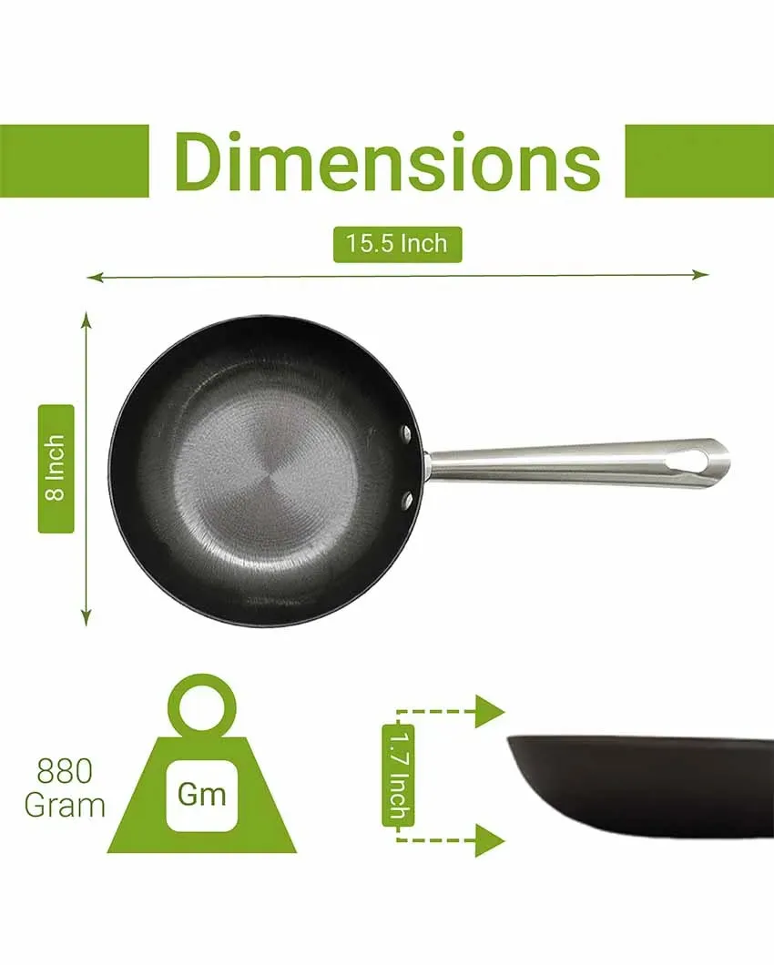 Nonstick Iron Kadhi Pan With Frypan | Safe For All Cooktops | Set of 2