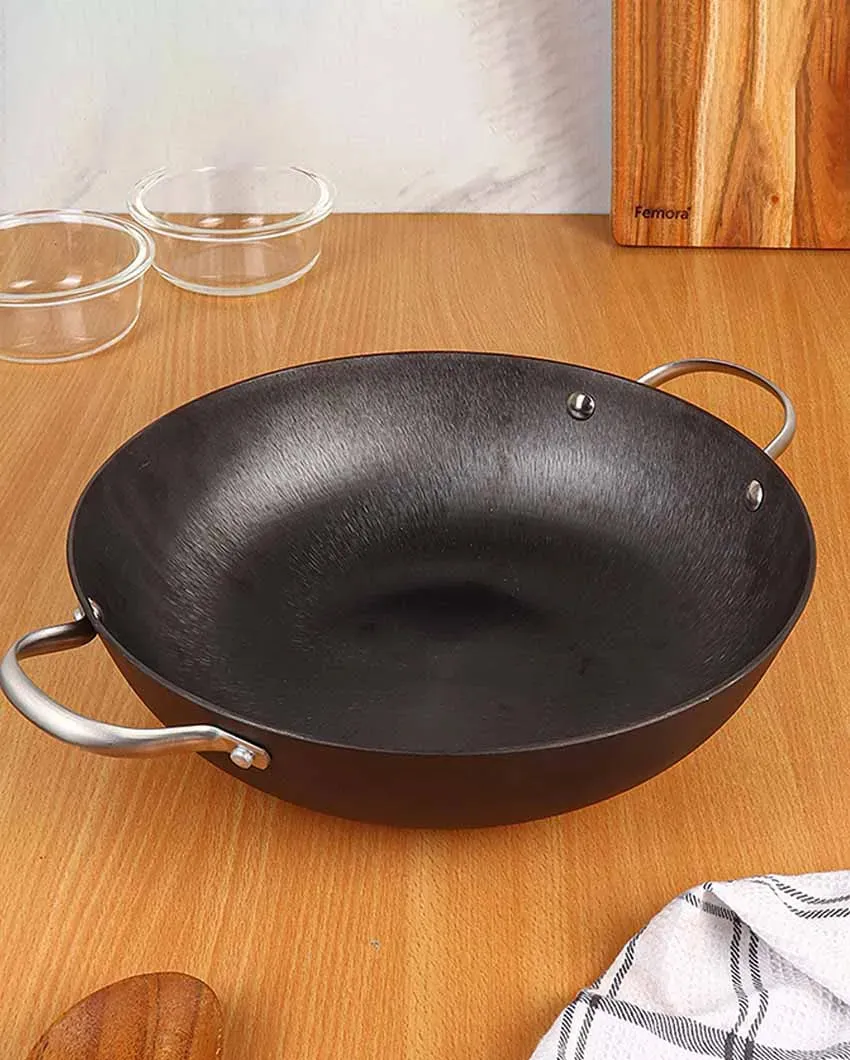 Nonstick Iron Kadhi Pan With Frypan | Safe For All Cooktops | Set of 2