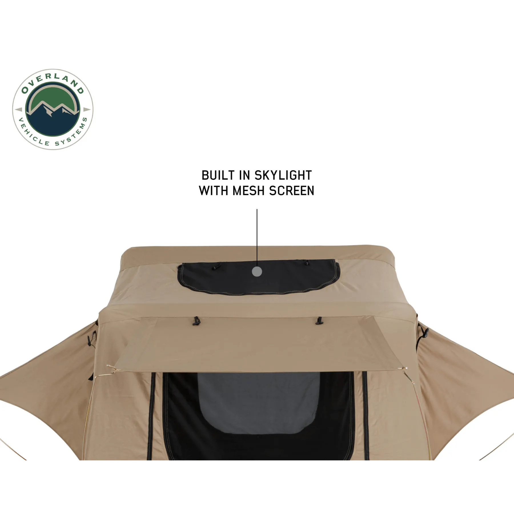 OVS TMBK 2 Person Roof Top Tent with Green Rain Fly