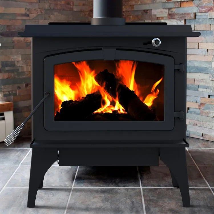 Pleasant Hearth 1,800 Sq. Ft. Medium wood stove with ash lip and blower