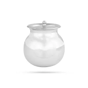 Pongal Pot With Lid - 5.5 x 3.75 Inches | Stainless Steel Kalash/ Stainless Steel Pot for Home/ 285 Gms Approx