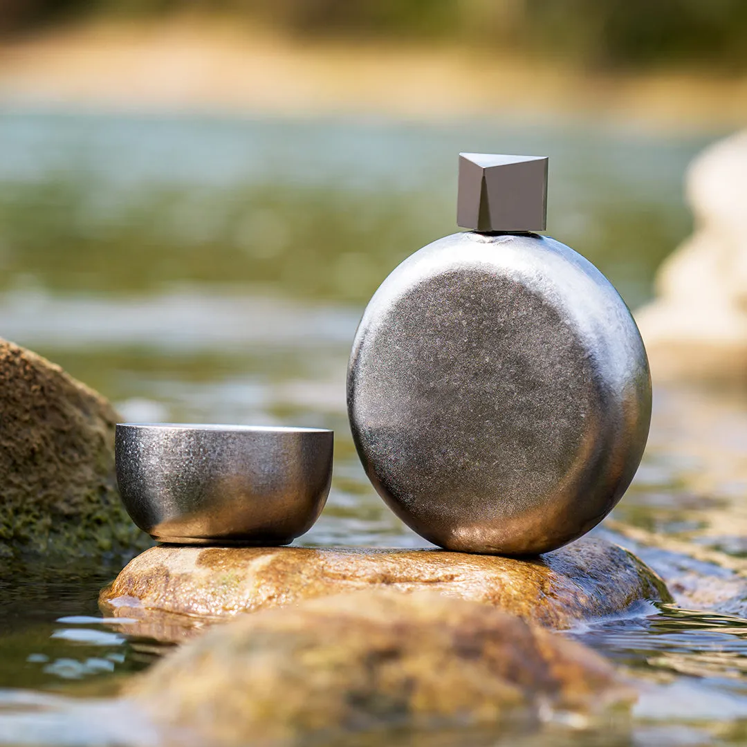 Portable Titanium Hip Flask Bottle