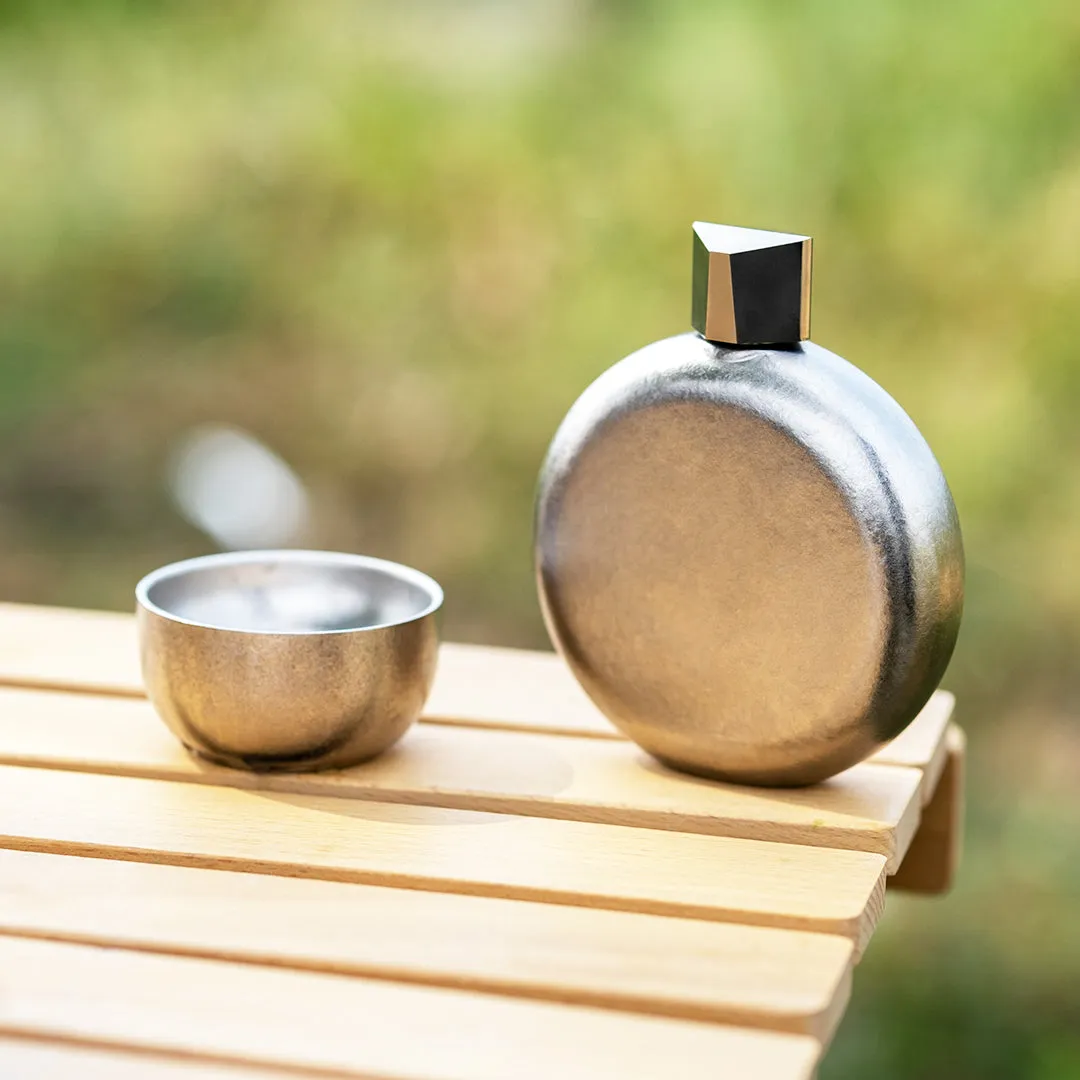 Portable Titanium Hip Flask Bottle