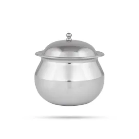 Pot With Lid - 5.5 x 4.75 Inches | Stainless Steel Cookware/ Stainless Steel Pot for Home/ 340 Gms Approx