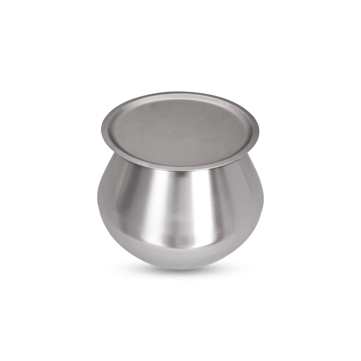 Pot with Lid - 7 x 7 Inches | Pongal Handi/ Stainless Steel Pot/ Cooking Pot for Home/ 700 Gms Approx