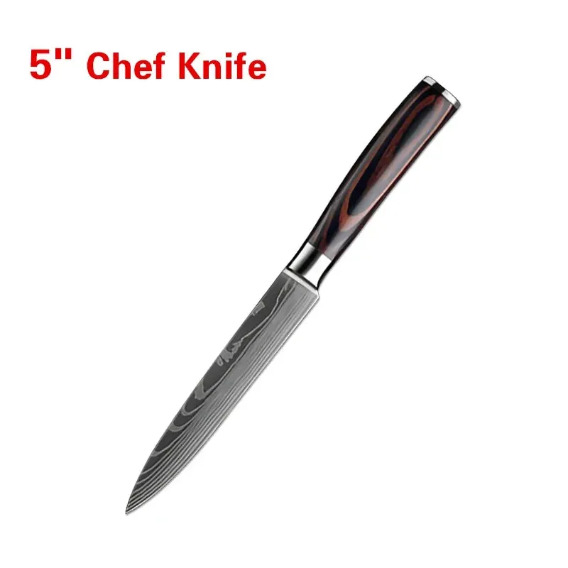 Professional Kitchen Knives Chef Cleaver Meat Wood Handle Japanese Knife Slicing Bread Fruit Fish BBQ Butcher Boning Knife Set
