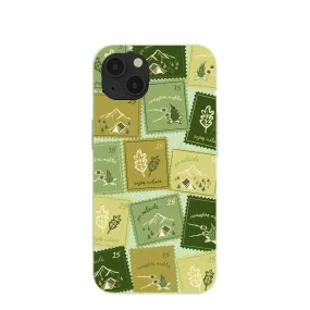 Sage Green Camp Stamps iPhone 13 Case