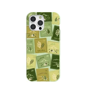 Sage Green Camp Stamps iPhone 15 Pro Max Case
