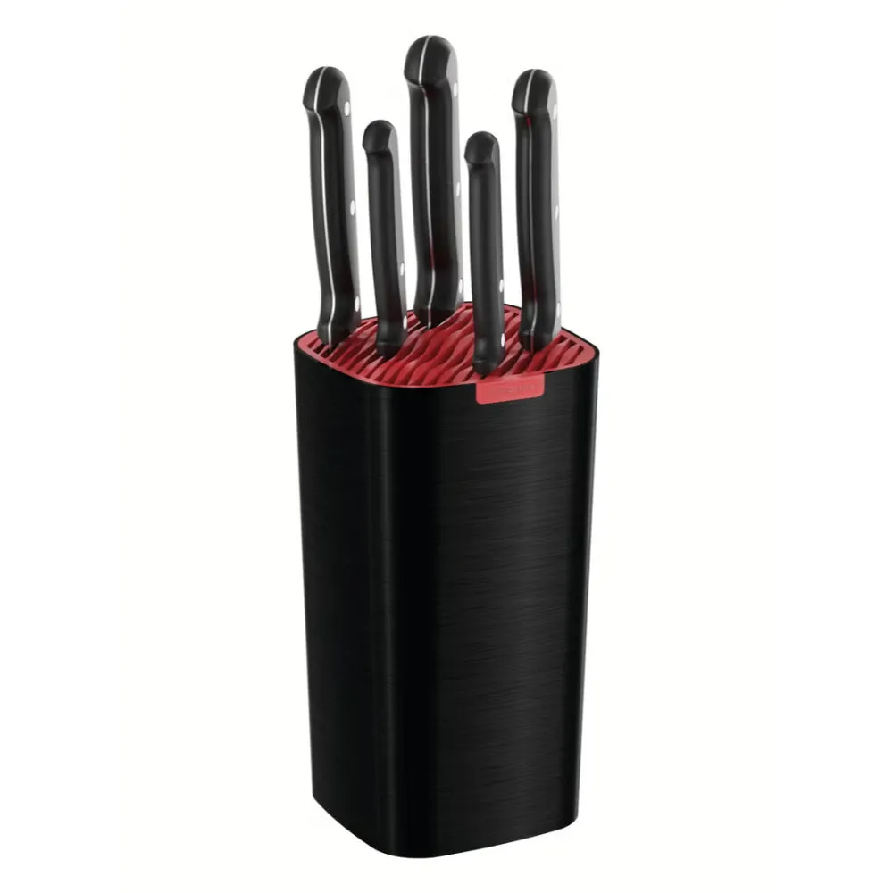 Tramontina Brazil  Ultracorte 6 Pieces Stainless Steel Knife Set with Black Polypropylene Handles and Knife Block