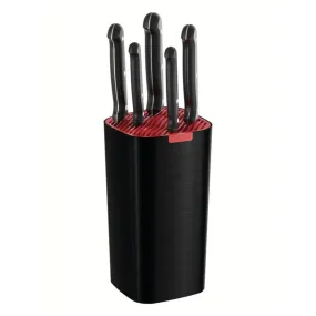 Tramontina Brazil  Ultracorte 6 Pieces Stainless Steel Knife Set with Black Polypropylene Handles and Knife Block