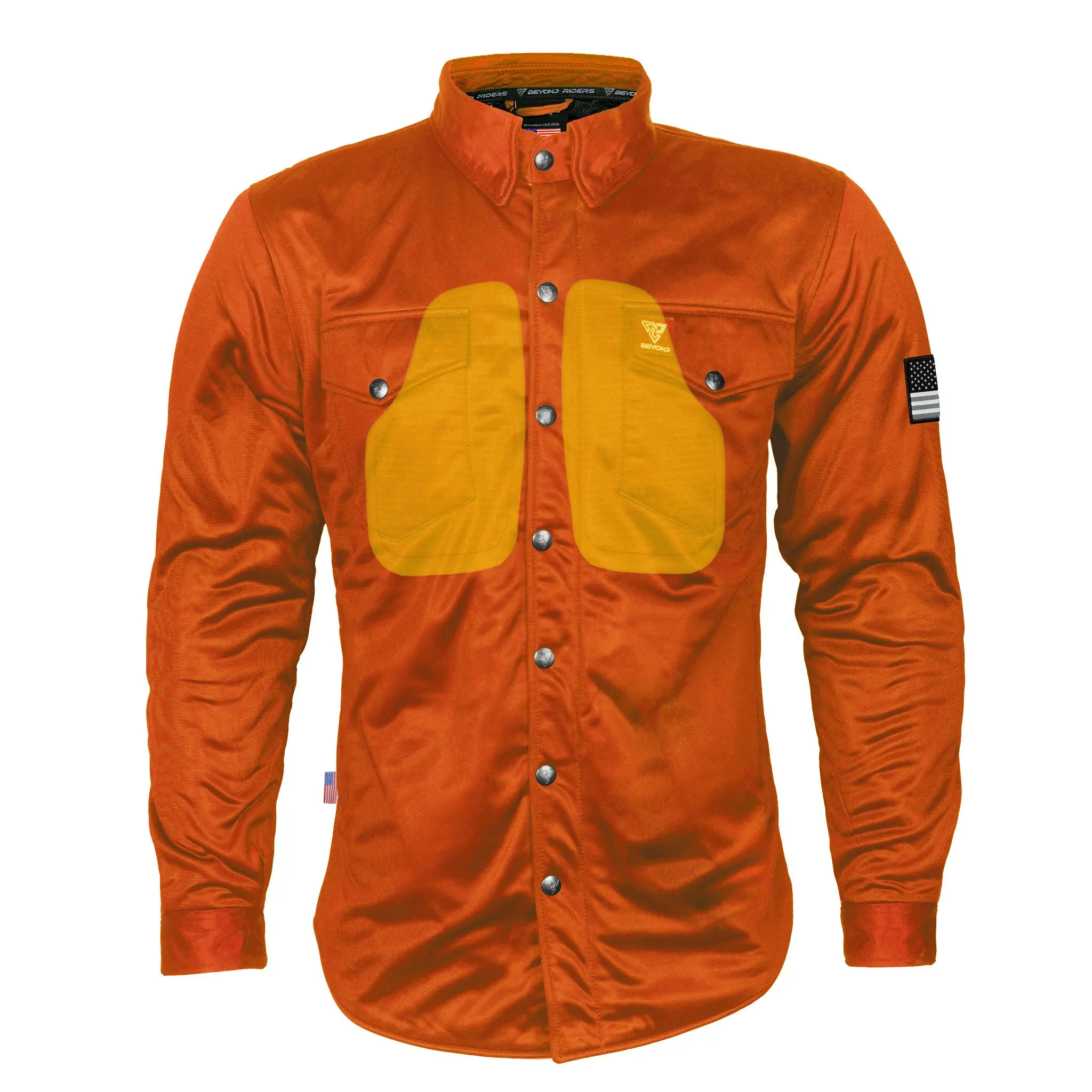 Ultra Protective Shirt - Orange Solid with Pads