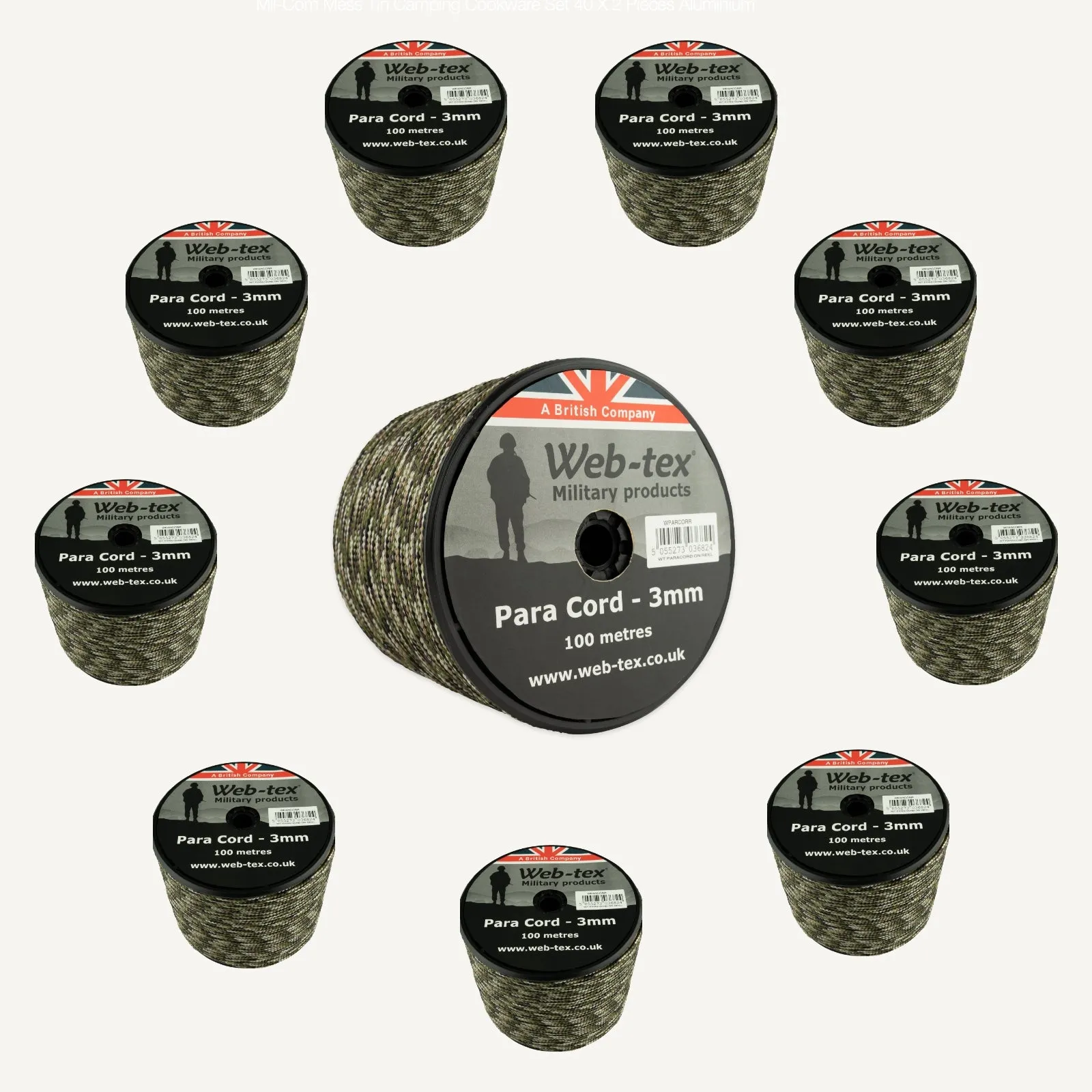 Web-tex Paracord Reel Roll 100m x 3mm