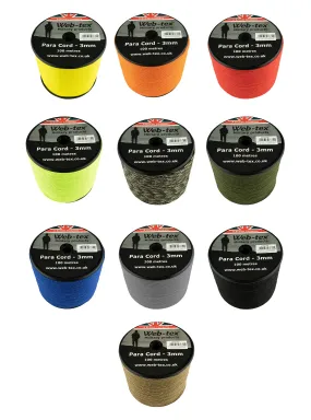 Web-tex Paracord Reel Roll 100m x 3mm