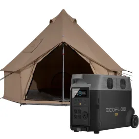 White Duck Regatta Canvas Bell Tent and EcoFlow DELTA Pro Portable Power Station Bundle