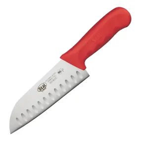 Winco KWP-70R 7" Santoku Knife, Red PP Handle
