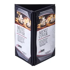 Winco LMTT-57BK Triple Panel Table Tent For 5 X 7" Inserts, Black