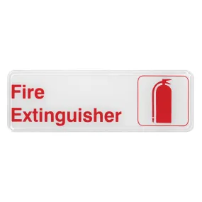 Winco SGN-382W Information Sign, "Fire Extinguisher", 3" x 9", White